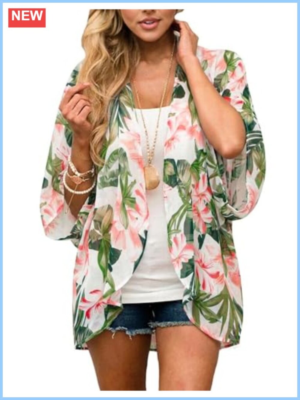 Women's Chiffon Kimono Cardigan Open Front Lightweight Cover Up